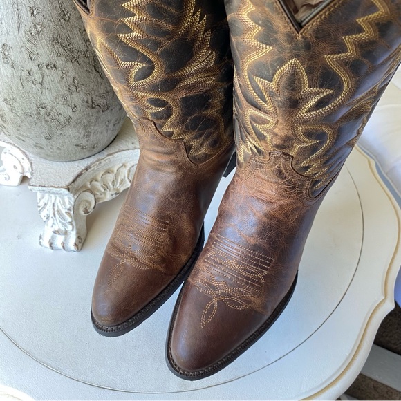 Laredo Mens Breakout 12” Leather Western Cowboy Boots 11.5D Rust Brown - Picture 3 of 14